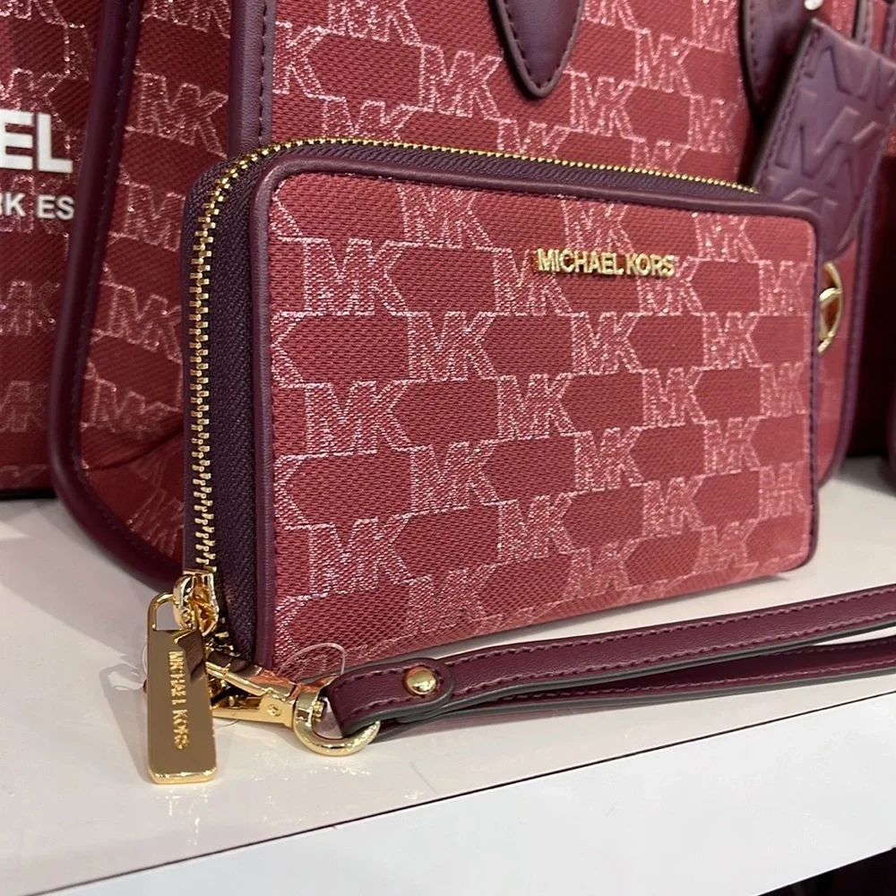 Michael Kors Jet Set Travel Large Phone Case Wristlet Wallet MK Mulberry Multi - Picture 15 of 16